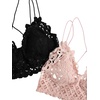 image:imageFloerns Womens Sexy Lace V Neck Criss Cross Back Bralette Crop TopLight Pink Black