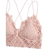 image:imageFloerns Womens Sexy Lace V Neck Criss Cross Back Bralette Crop TopLight Pink Black