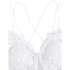image:imageFloerns Womens Sexy Lace V Neck Criss Cross Back Bralette Crop TopPink and White