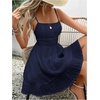 image:imageFloerns Womens Sleeveless Tiered Mini Shirred Textured Cami DressesBlue
