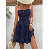 image:imageFloerns Womens Sleeveless Tiered Mini Shirred Textured Cami DressesBlue