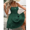 image:imageFloerns Womens Sleeveless Tiered Mini Shirred Textured Cami DressesGreen