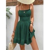 image:imageFloerns Womens Sleeveless Tiered Mini Shirred Textured Cami DressesGreen