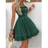 image:imageFloerns Womens Sleeveless Tiered Mini Shirred Textured Cami DressesGreen