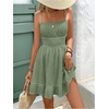 image:imageFloerns Womens Sleeveless Tiered Mini Shirred Textured Cami DressesOlive Green