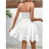 image:imageFloerns Womens Sleeveless Tiered Mini Shirred Textured Cami DressesWhite