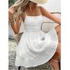 image:imageFloerns Womens Sleeveless Tiered Mini Shirred Textured Cami DressesWhite