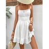 image:imageFloerns Womens Sleeveless Tiered Mini Shirred Textured Cami DressesWhite