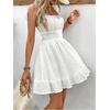 image:imageFloerns Womens Sleeveless Tiered Mini Shirred Textured Cami DressesWhite