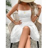 image:imageFloerns Womens Sleeveless Tiered Mini Shirred Textured Cami DressesWhite