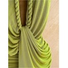 image:imageFloerns Womens Summer Halter Mini Dress Ruched Vacation Bodycon DressesGreen