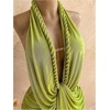 image:imageFloerns Womens Summer Halter Mini Dress Ruched Vacation Bodycon DressesGreen