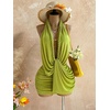 image:imageFloerns Womens Summer Halter Mini Dress Ruched Vacation Bodycon DressesGreen