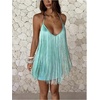 image:imageFloerns Womens Tassel Halter Mini Dress Club Date Night Party DressesMint Blue