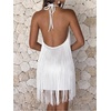 image:imageFloerns Womens Tassel Halter Mini Dress Club Date Night Party DressesWhite