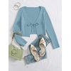 image:imageFloerns Womens Tie Front Long Sleeve Ribbed Knit Shrug Cardigan Crop TopBlue