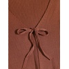 image:imageFloerns Womens Tie Front Long Sleeve Ribbed Knit Shrug Cardigan Crop TopCoffee Brown