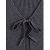 image:imageFloerns Womens Tie Front Long Sleeve Ribbed Knit Shrug Cardigan Crop TopDark Grey