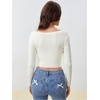 image:imageFloerns Womens Tie Front Long Sleeve Ribbed Knit Shrug Cardigan Crop TopLace White