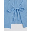 image:imageFloerns Womens Tie Front Long Sleeve Ribbed Knit Shrug Cardigan Crop TopLight Blue