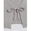 image:imageFloerns Womens Tie Front Long Sleeve Ribbed Knit Shrug Cardigan Crop TopLight Grey
