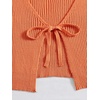 image:imageFloerns Womens Tie Front Long Sleeve Ribbed Knit Shrug Cardigan Crop TopOrange