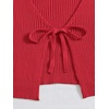image:imageFloerns Womens Tie Front Long Sleeve Ribbed Knit Shrug Cardigan Crop TopRed