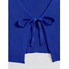 image:imageFloerns Womens Tie Front Long Sleeve Ribbed Knit Shrug Cardigan Crop TopRoyal Blue