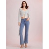 image:imageFloerns Womens Tie Front Long Sleeve Ribbed Knit Shrug Cardigan Crop TopStriped White