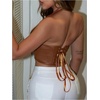 image:imageFloerns Womens Y2K PU Leather Halter Neck Crop Tank TopBrown