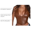 image:imageFloerns Womens Y2K PU Leather Halter Neck Crop Tank TopBrown