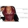 image:imageFloerns Womens Y2K PU Leather Halter Neck Crop Tank TopBurgundy