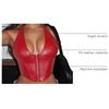 image:imageFloerns Womens Y2K PU Leather Halter Neck Crop Tank TopRed