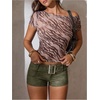 image:imageFloerns Womens Y2k Leather Mini Shorts Low Rise Buckle Belt Skinny Night Out Short PantsArmy Green