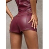 image:imageFloerns Womens Y2k Mini Shorts Zip Up Low Waist PU Leather Hot PantsBurgundy Solid