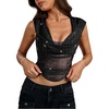 image:imageFloerns Rave Outfits for Women Backless Hoodie Draped Halter Tank TopsBlack Jade