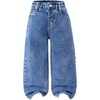 image:imageFloerns Toddler Girls Wide Leg Elastic Waist Button Baggy JeansDark Blue