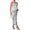 White Blue Floral