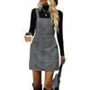 image:imageFloerns Womens Casual Tartan Print Zip Up Sleeveless Pinafore Overall DressGrey