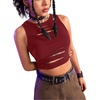 image:imageFloerns Womens Cut Out Sleeveless Punk Rock Solid Ripped Crop Tank TopRose Purple
