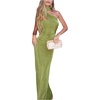 image:imageFloerns Womens Elegant Halter Maxi Dress Ruched Sleeveless Bodycon Formal Cocktail Party DressesGreen