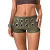 image:imageFloerns Womens Faux Suede Mini Shorts Low Rise Eyelet Rave Concert Outfits Micro ShortsArmy Green