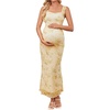image:imageFloerns Womens Floral Maternity Dress Bodycon Fishtail Long PregnancyYellow Floral