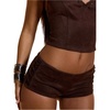 image:imageFloerns Womens Lace Up Mini Shorts Low Rise Music Festival Micro Hot PantsCoffee Brown