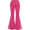 image:imageFloerns Womens Plus Size Rhinestone Flare Leggings High Waist Bell BottomsHot Pink