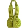 image:imageFloerns Womens Summer Halter Mini Dress Ruched Vacation Bodycon DressesGreen