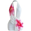 image:imageFloerns Womens Summer Halter Mini Dress Ruched Vacation Bodycon DressesWhite Floral