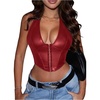 image:imageFloerns Womens Y2K PU Leather Halter Neck Crop Tank TopTrue Red