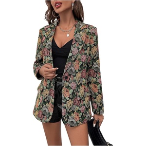 image:imageFloerns Womens Casual Long Sleeve Graphic Colorful Blazer Work Suit JacketDark Floral