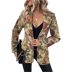 image:imageFloerns Womens Casual Long Sleeve Graphic Colorful Blazer Work Suit JacketLight Floral